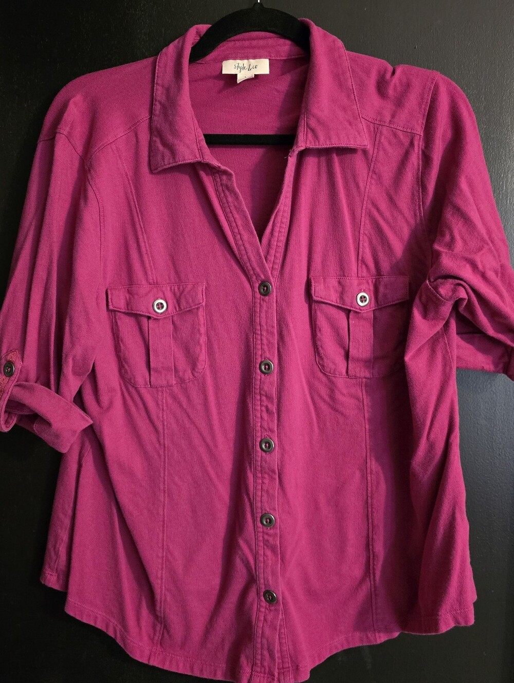 Style & Co. Woman Button-Up Shirt - Magenta